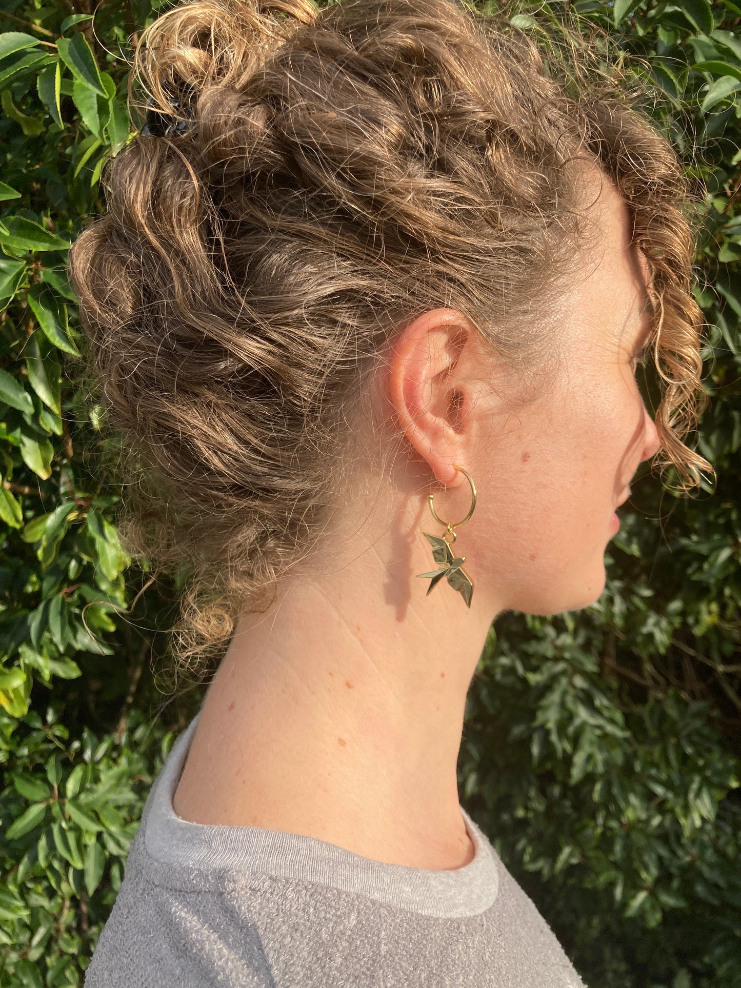 Birds - 18k vergulde half hoops