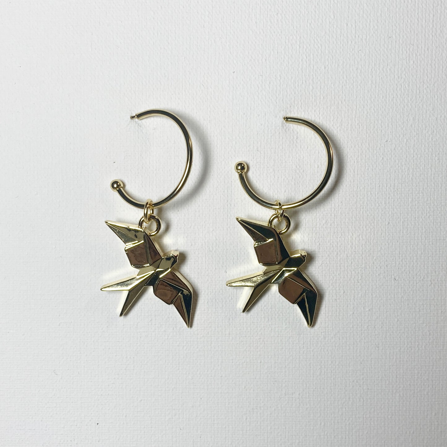 Birds - 18k vergulde half hoops