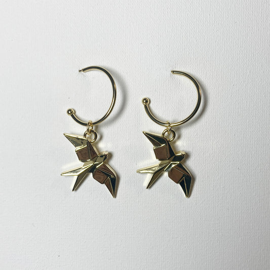 Birds - 18k vergulde half hoops
